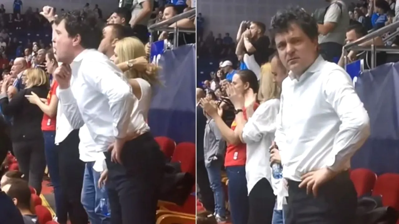 VIDEO | Primarul Capitalei, Nicuşor Dan, surprins când huiduie la meciul de handbal dintre CSM Bucureşti şi Esbjerg