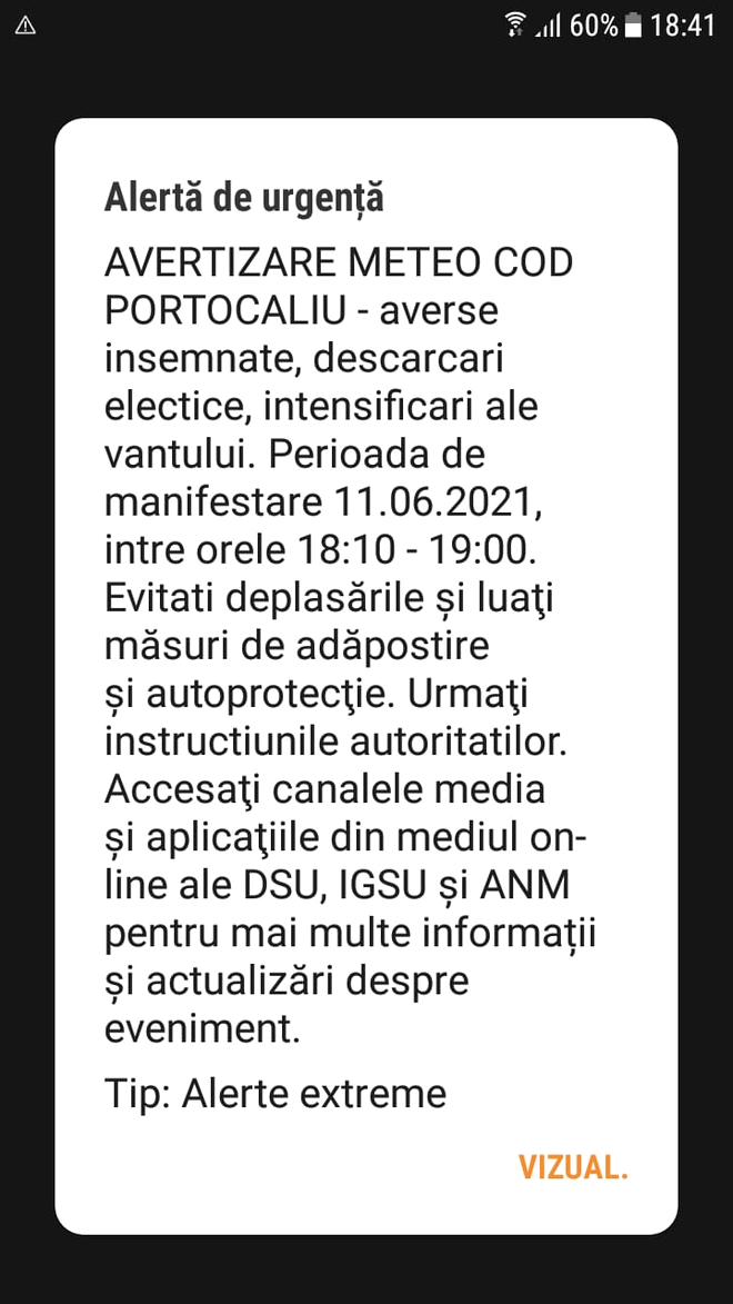 Mesaj RO-ALERT: Cod portocaliu de averse însemnate și descărcări electrice în București - VIDEO