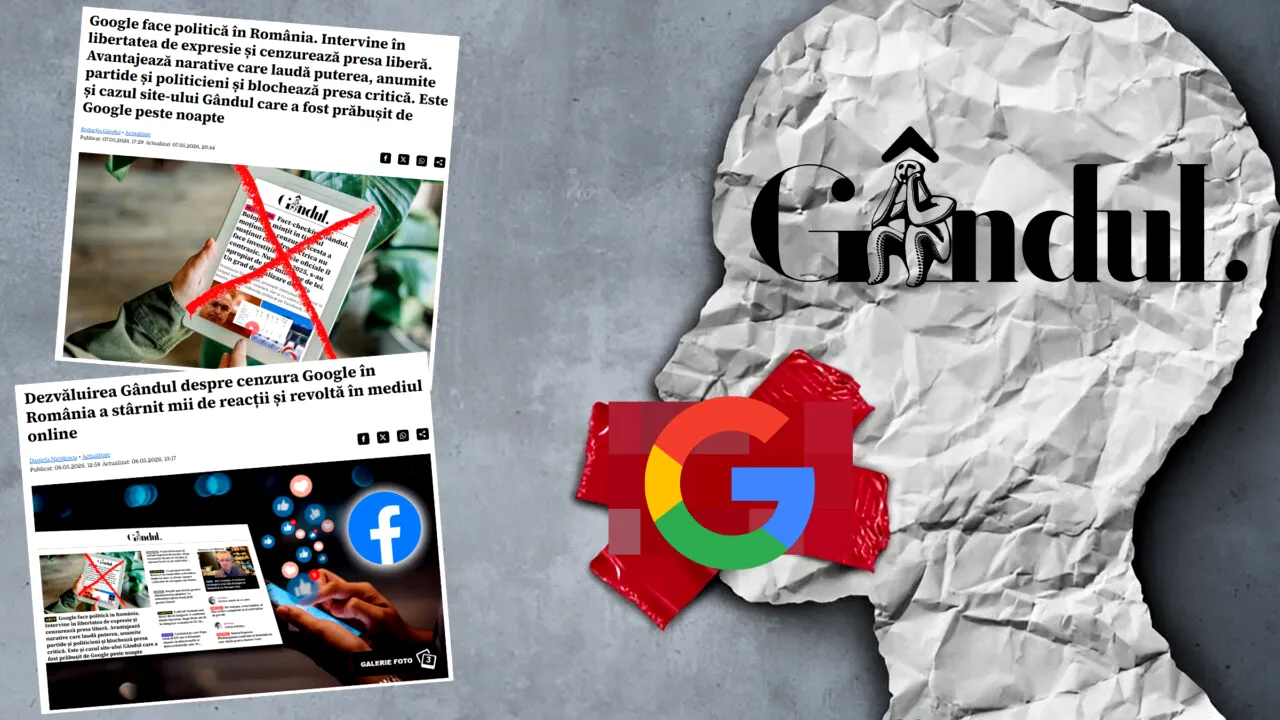 Dezvăluirile Gândul despre Google au fost cenzurate de... Google. Materialele nu au fost preluate de Discover și au ajuns la dumneavoastră doar din site, WhatsApp sau Facebook. Publicăm cifrele interne