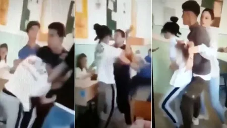 Bătaie între o fată şi un băiat, la un liceu din Tecuci. În timpul scandalului, colegii lor îşi făceau selfie-uri