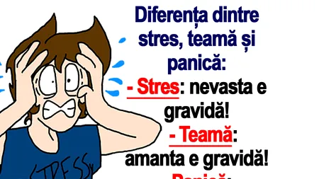 Bancul de miercuri | Care este diferența dintre stres, teamă și panică