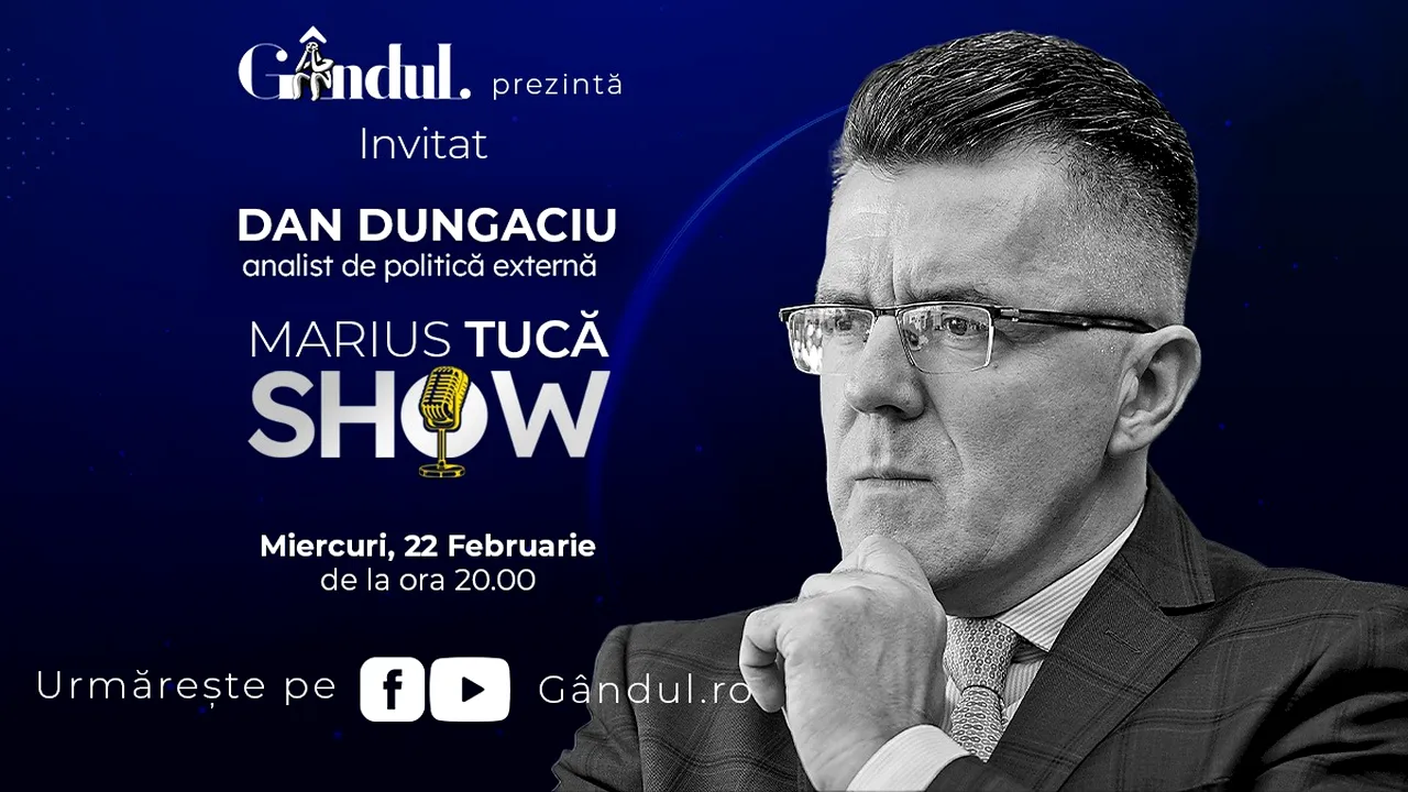 Marius Tucă Show începe miercuri, 22 februarie, de la ora 20.00, LIVE pe gândul.ro
