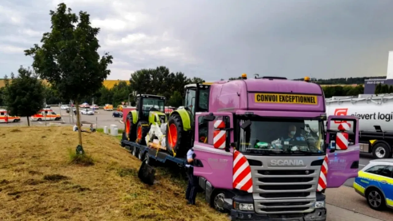 Un șofer român de TIR a lovit 8 mașini și a rănit 6 persoane, într-o parcare din Germania, apoi și-a amenințat un coleg cu o furculiță și i-a agresat pe polițiști