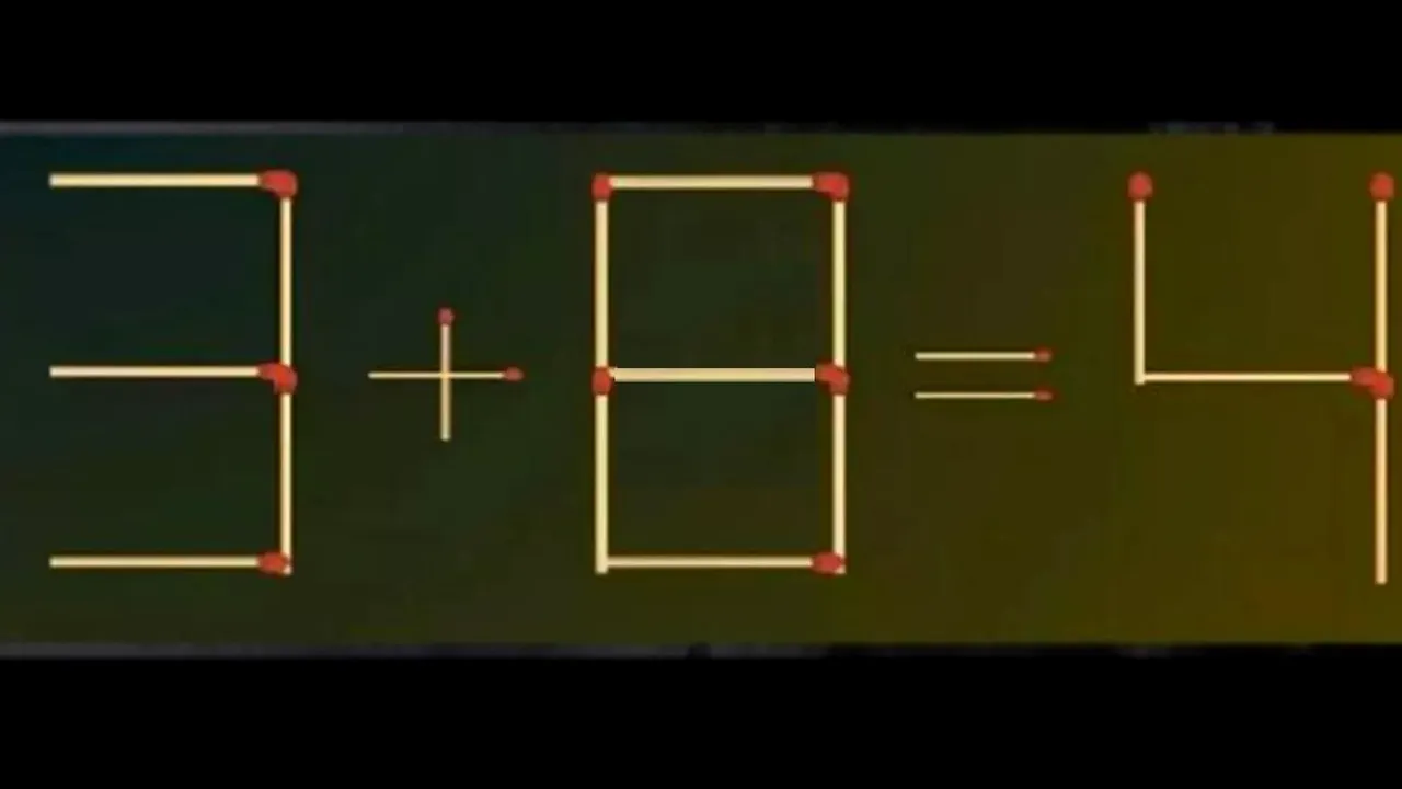 TEST IQ | Rezolvă ecuația în 11 secunde, mutând un singur băț de chibrit