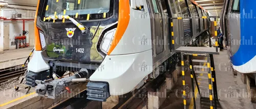 Primele imagini cu noul metrou Alstom în depoul de la Berceni. Ce dotări are trenul produs în Brazilia