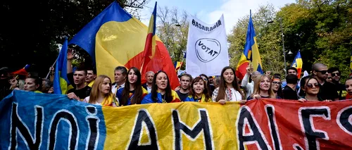 Mii de oameni au participat în Capitală la un marș pentru unirea României cu Republica Moldova