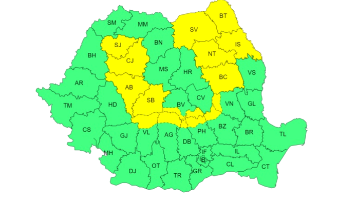 Vreme rea în România! Județele care intră sub Cod galben de vijelii