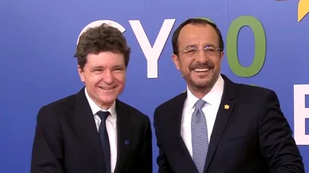 Nicuşor Dan, întâmpinat de preşedintele Republicii Cipru la reuniunea informală a Consiliului European