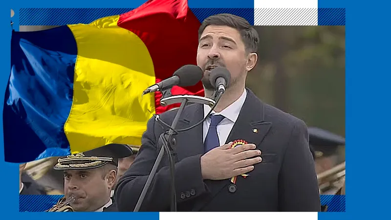 EXCLUSIV | Baritonul Alexandru Constantin, fiul celebrului lăutar Nicu Gigantu’, a cântat IMPECABIL imnul la Parada de „Ziua națională”! Declarații în premieră