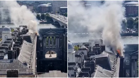 LONDRA. Arde Somerset House, important centru cultural din capitala Angliei!