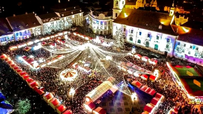 Pandemia de COVID-19 a anulat tradiționalul Târg de Crăciun de la Sibiu. Cum au fost aprinse luminile de sărbători