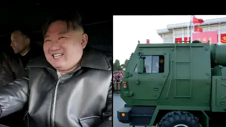 Kim Jong-Un a scos la rampă noul lansator de rachete nucleare 