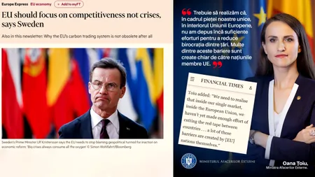 Oana Țoiu se laudă pe Facebook că a „acordat un interviu Financial Times”. În realitate, a dat o declarație și a fost citată spre finalul unui newsletter numit „UE ar trebui să se concentreze pe competitivitate și nu pe crize, spune Suedia”