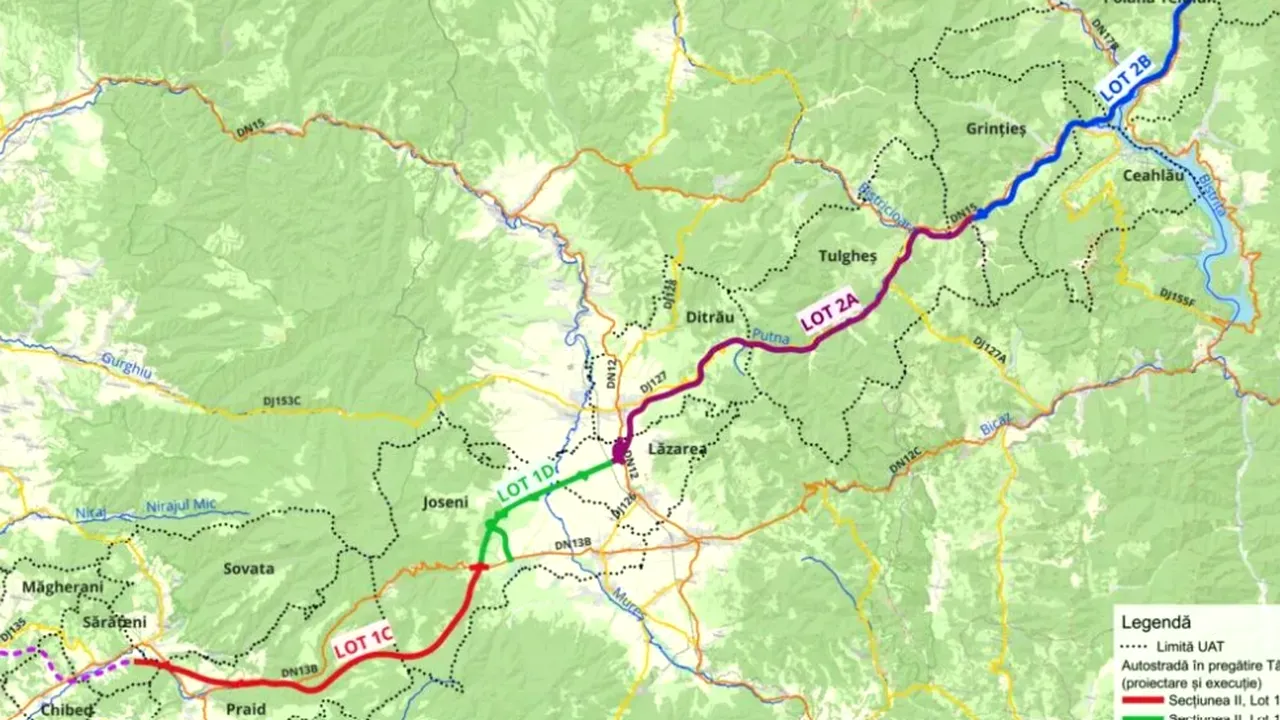 Lotul 1D Joseni-Ditrău al A8, blocat de contestația SA&PE Construct SRL-Spedition UMB-Tehnostrade SRL