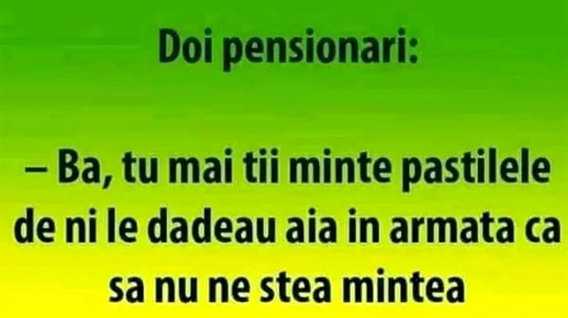 BANCUL ZILEI | Discuție între doi pensionari