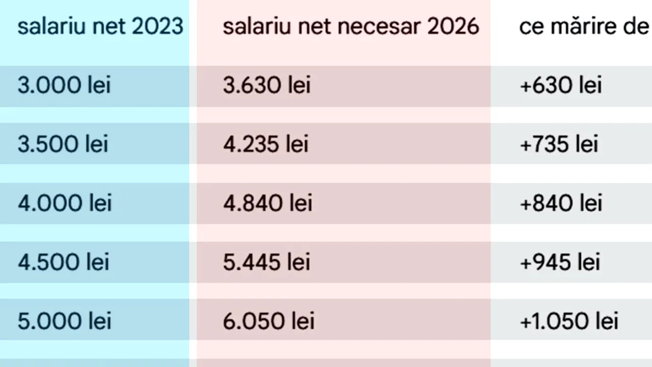 Ce salariu ar trebui să ai în 2026, în funcție de câți bani primeai în 2023. Ce mărire trebuie să ceri, de fapt