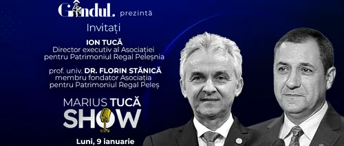 Marius Tucă Show începe luni, 9 ianuarie, de la ora 20.00, live pe gandul.ro