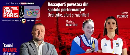 Echipajul dublu vâsle feminin categorie uşoară al României, format din Ionela Cozmiuc și Mariana Dumitru, în studioul emisiunii ”Drumul spre Paris”