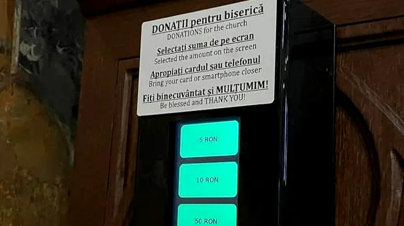 Mai multe biserici romano-catolice din Transilvania cer enoriașilor să facă donații la POS, cu cardul contactless