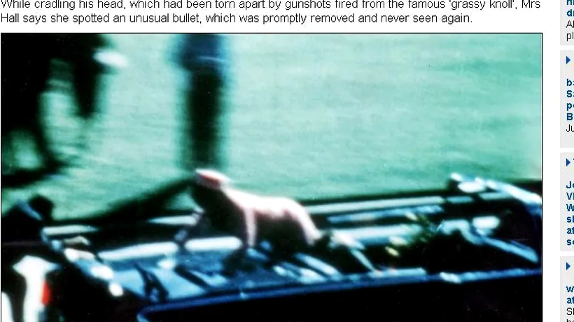 JFK ar fi fost ucis de un „glonț misterios, susține o asistentă medicală