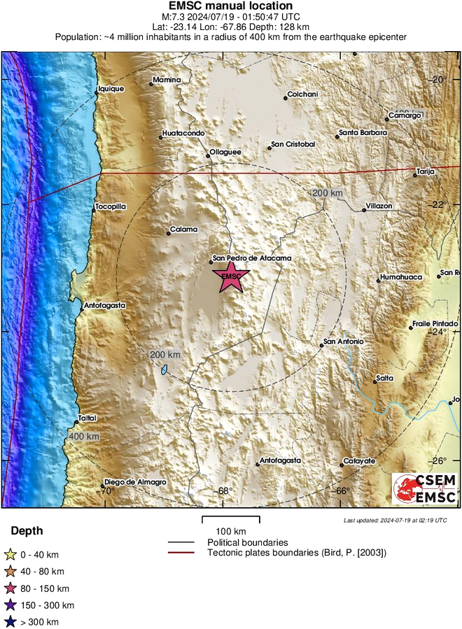 Cutremur cu magnitudinea 7,3 în regiunea Antofagasta din Chile
