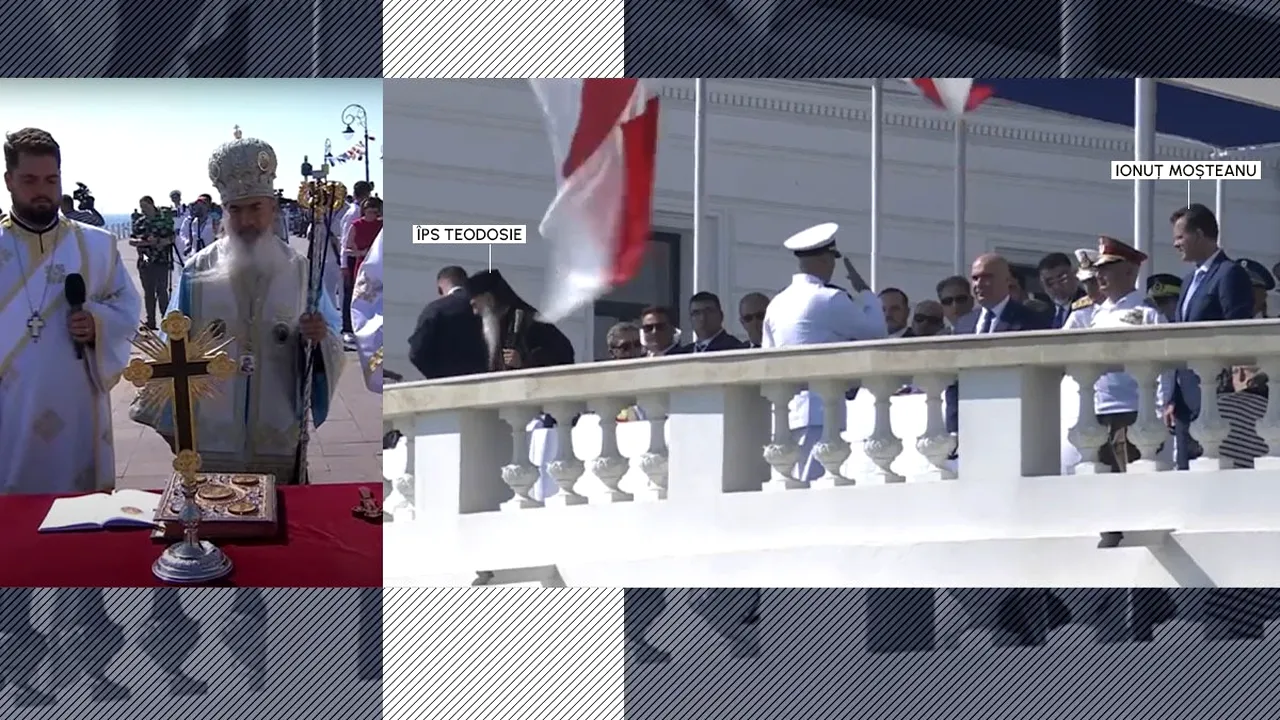 Ministrul Apărării, Ionuț Moșteanu, cerea anul trecut arestarea lui Teodosie. Azi, a ascultat pios slujba, împreună cu alți USR-iști