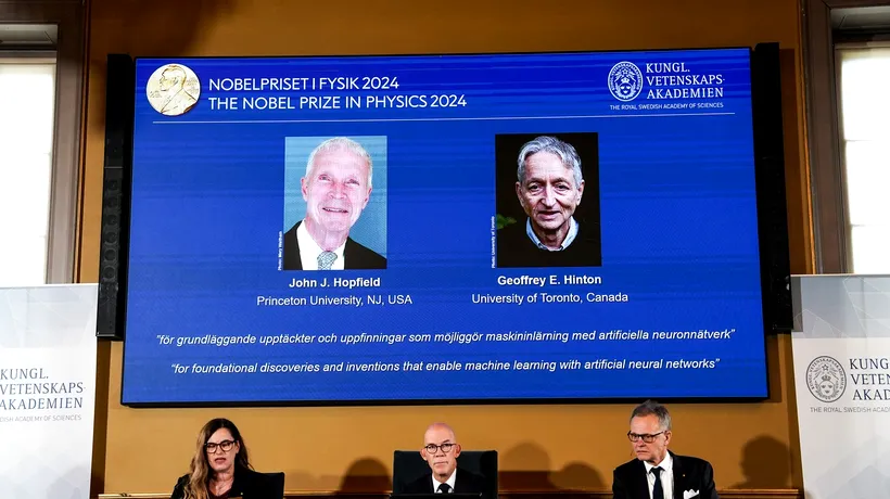 Premiul NOBEL pentru Fizică a fost acordat cercetătorilor John Hopfield și Geoffrey Hinton. Cel din urmă e poreclit „nașul inteligenței artificiale”