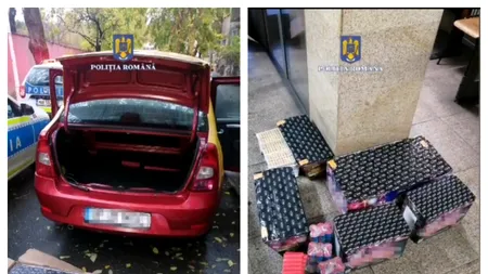 FOTO | Trei persoane din Capitală, doi bărbați și o femeie, prinse în flagrant cu 240 de kilograme de materiale pirotehnice