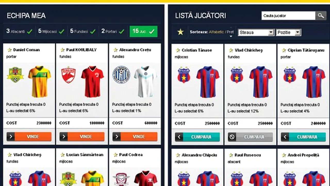 Luni reîncepe LIGA PROSPORT, managerul de fotbal online dotat cu premii de peste 10.000 de euro