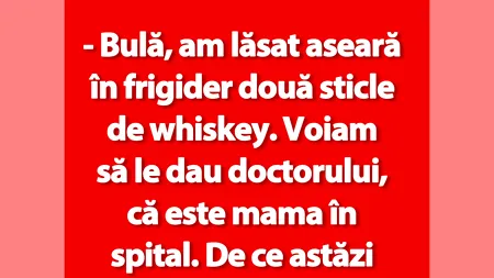 BANC | Bulă și sticla de whiskey