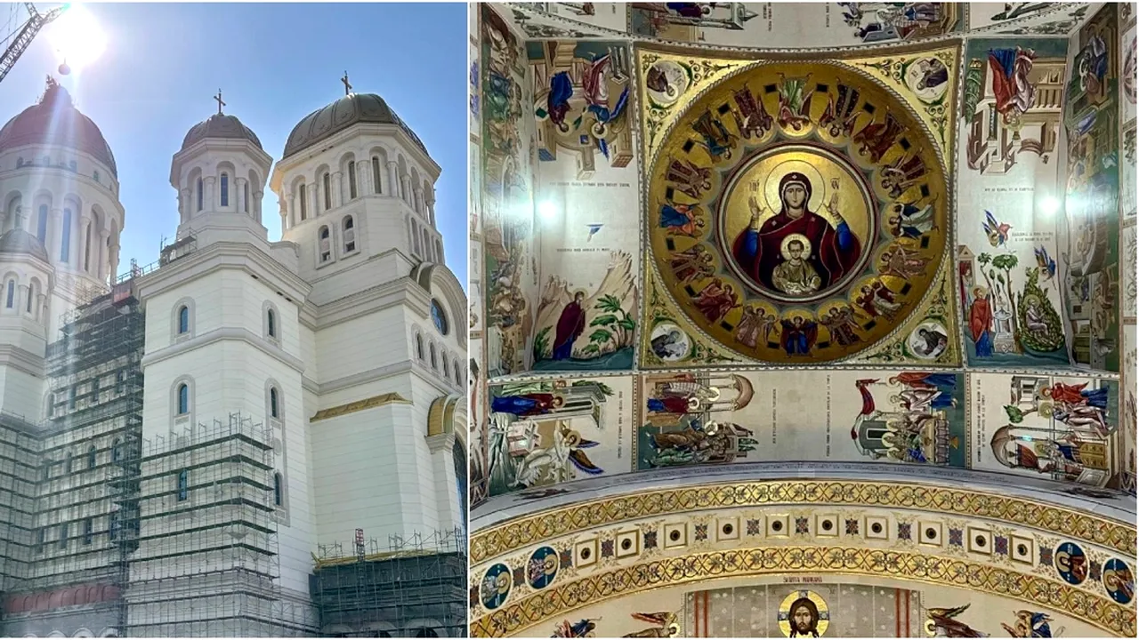 Imagini spectaculoase din interiorul Catedralei Mântuirii Neamului. Cum arată picturile după ce schelele au fost înlăturate