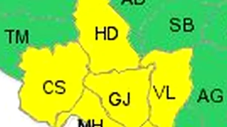 COD GALBEN de vânt, ploi și grindină. PROGNOZA METEO ANM