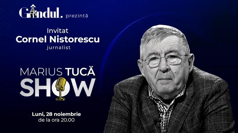 Marius Tucă Show începe luni, 28 noiembrie, de la ora 20.00, live pe gândul.ro