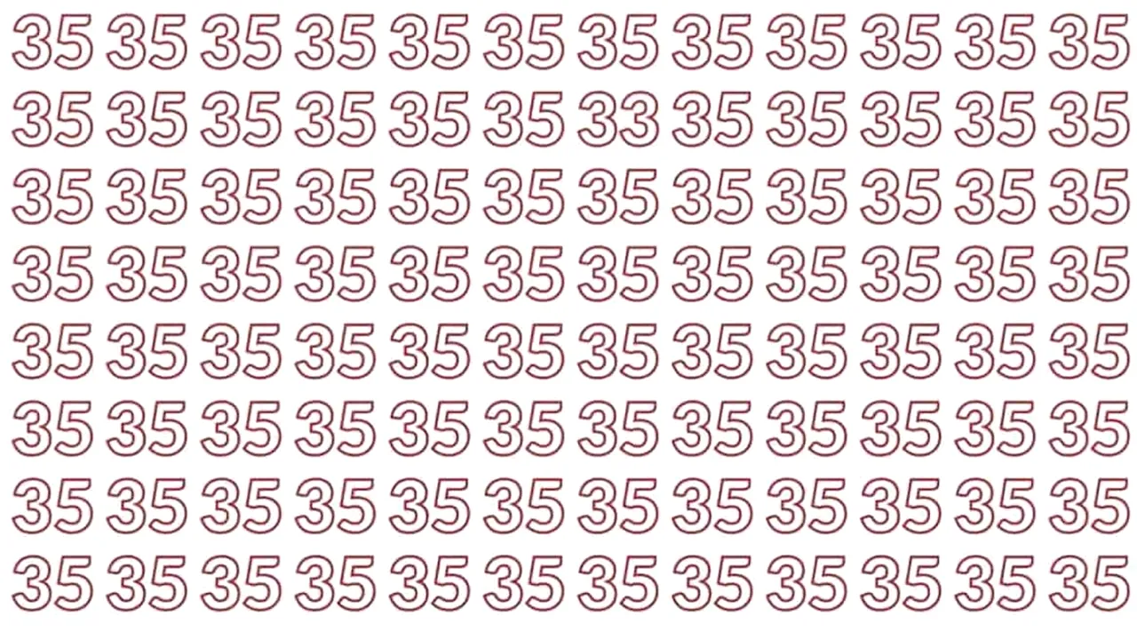 Test de perspicacitate | Nu toate numerele din imagine sunt 35. Găsiți 