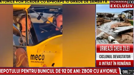 Un bunic de 92 de ani a zburat prima dată cu avionul. Nepotul a fost cel care i-a îndeplinit dorința