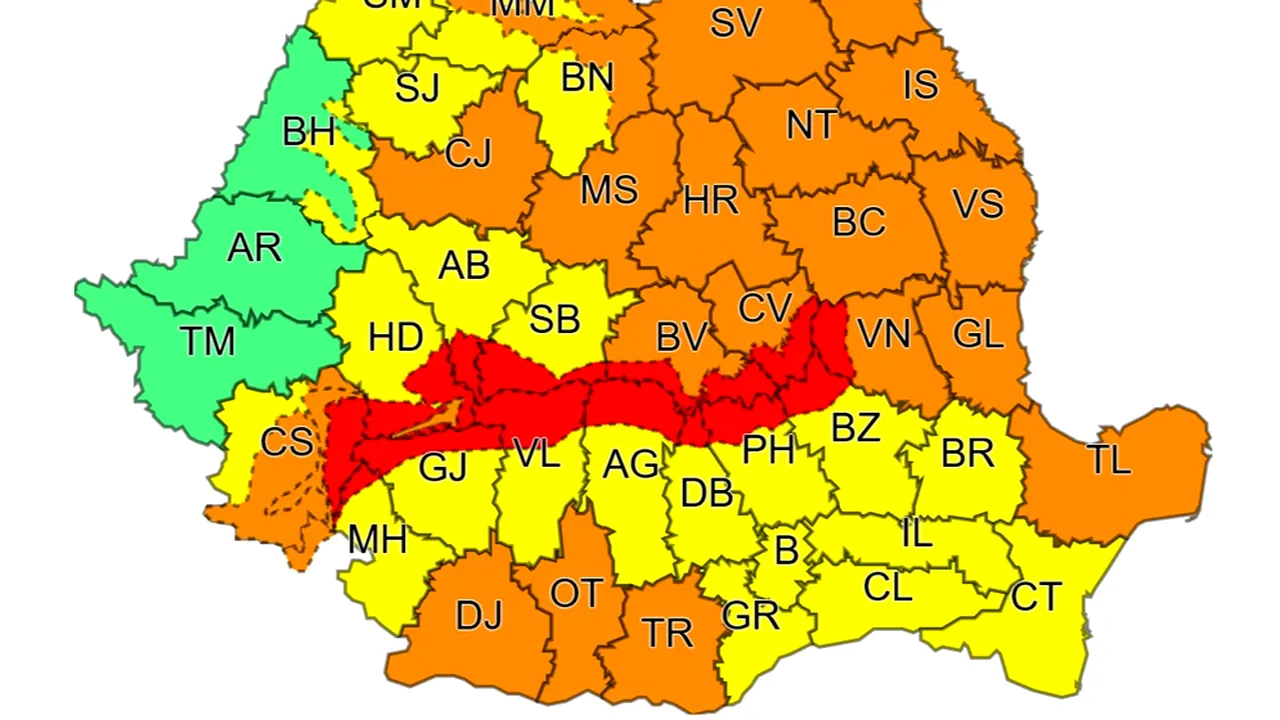 ALERTA meteo de vreme extremă a fost prelungită de ANM. Cât mai durează vântul cu aspect de uragan
