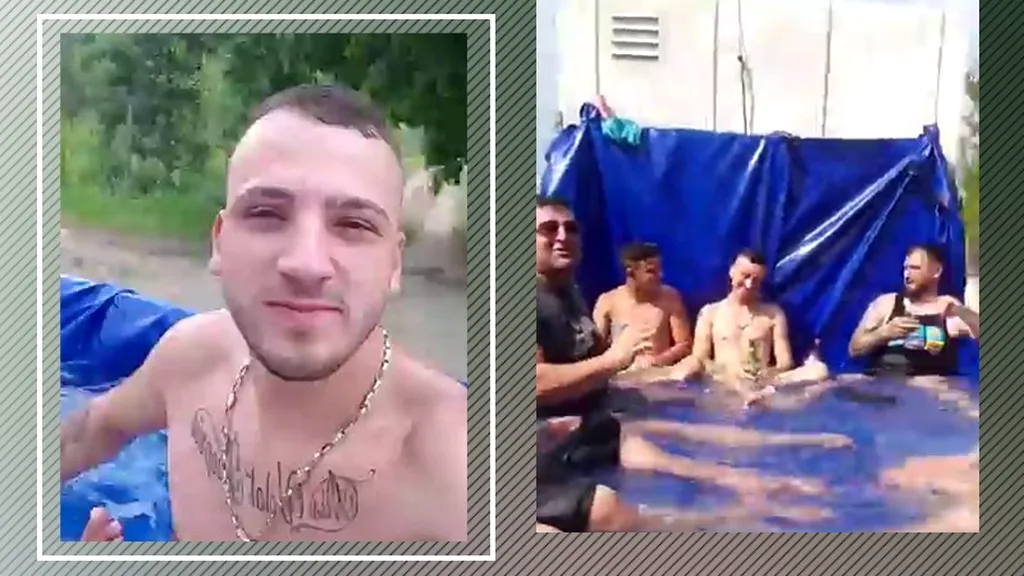 De râsul României! 10 tineri din comuna Bogați și-au făcut piscină în spatele dubei și au plecat la plimbare pe ulița satului
