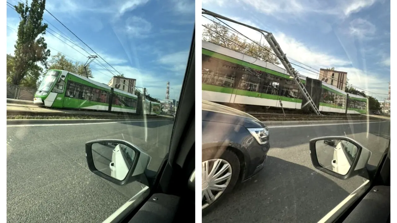 Un tramvai a deraiat și a rupt un stâlp, în zona Valea Cascadelor din Capitală. Din cei 20 de pasageri aflați în salon, patru au ajuns la spital
