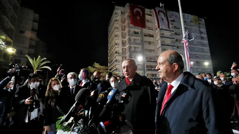 Președintele Turciei, vizită în Ciprul de Nord. Erdogan propune o soluție cu două state în insulă