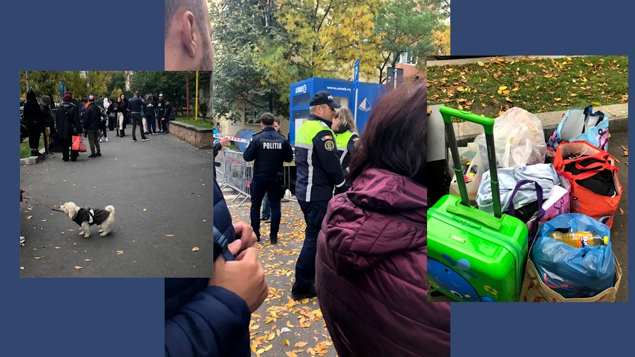 Blocul groazei din Rahova, flancat de polițiști și jandarmi. Oamenii sunt strigați de pe liste să-și strângă lucrurile: „Nu știm când ne întoarcem acasă”/„Copilul meu e traumatizat”