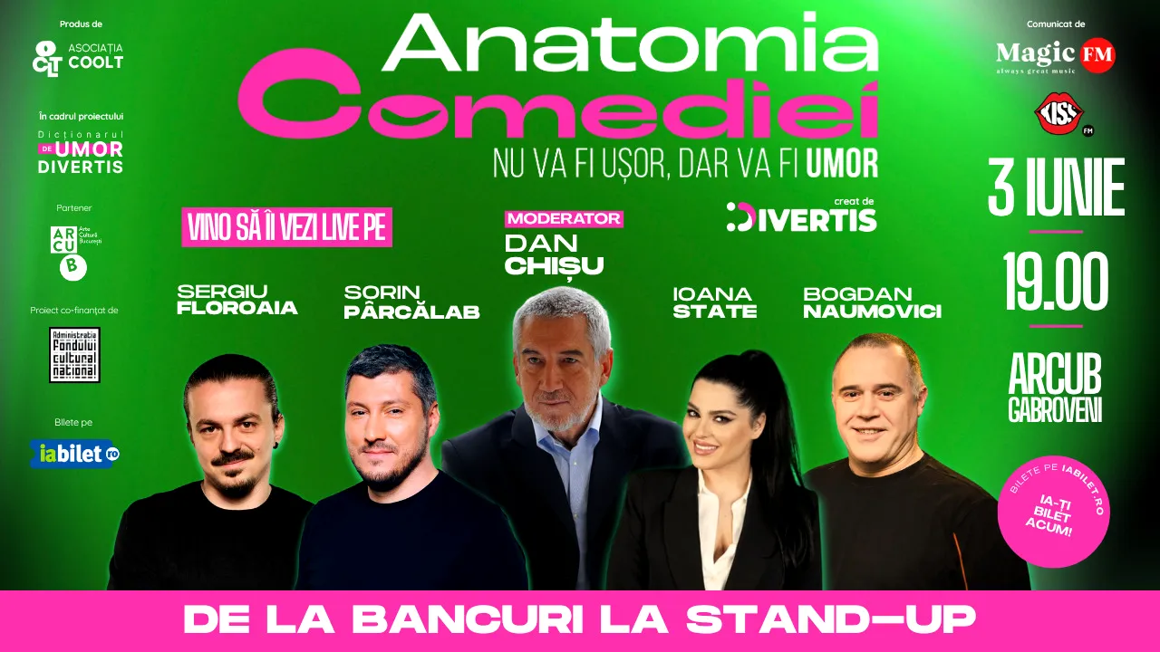 Ce-i mai face pe români să râdă și cum s-a schimbat umorul în ultimii 50 de ani? Află la podcastul Anatomia comediei 2025!