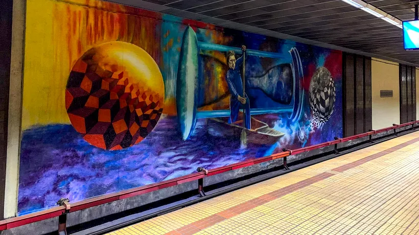 Omagiu inedit pentru Ivan Patzaichin: desen mural în staţia de metrou Ştefan cel Mare