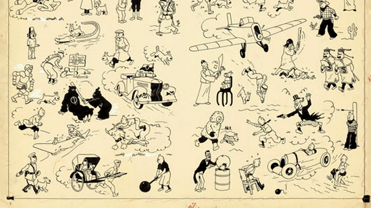 Un desen cu Tintin, vândut cu milioane de euro