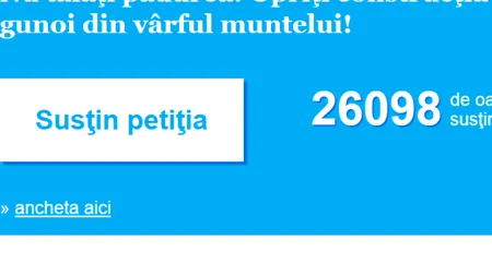 Peste 26.000 de oameni au semnat petiția 