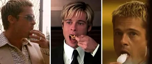 Motivul pentru care Brad PITT apare mâncând în toate filmele în care a jucat. Singura excepție este „Fight Club”