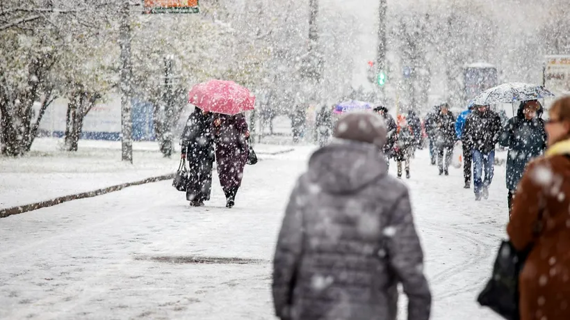 Primăvara începe cu ninsori și temperaturi scăzute. Avertizare cod galben pentru opt județe, strat de zăpadă de trei centimetri în București