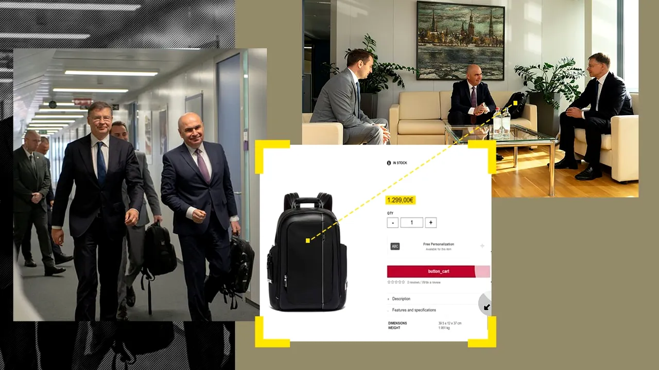 Bolojan și-a luat la Bruxelles ghiozdanul de peste 1.000 de euro. Să aibă în ce căra proiectele de austeritate
