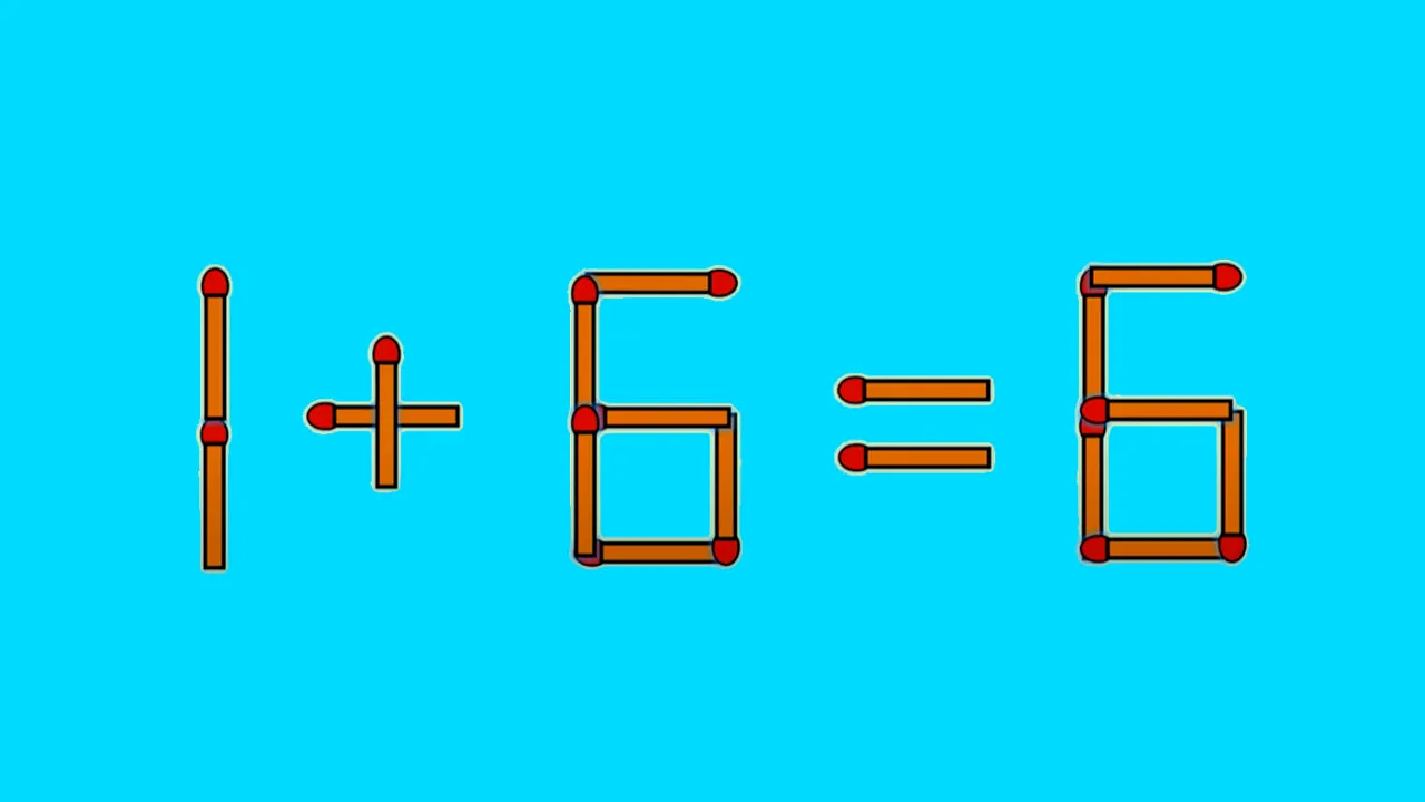 Test IQ cu chibrituri | Pentru a corecta 1 + 6 = 6, mutați un singur băț