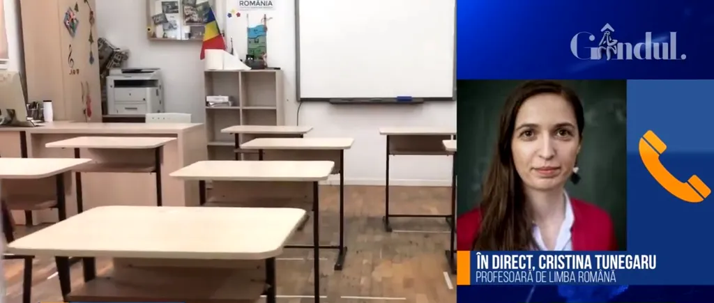 Profesoara de Limba română Cristina Tunegaru, la GÂNDUL LIVE, despre școlile în scenariul roșu sau galben: „Acei copii nu vor face educație de calitate nici în perioada următoare” - VIDEO