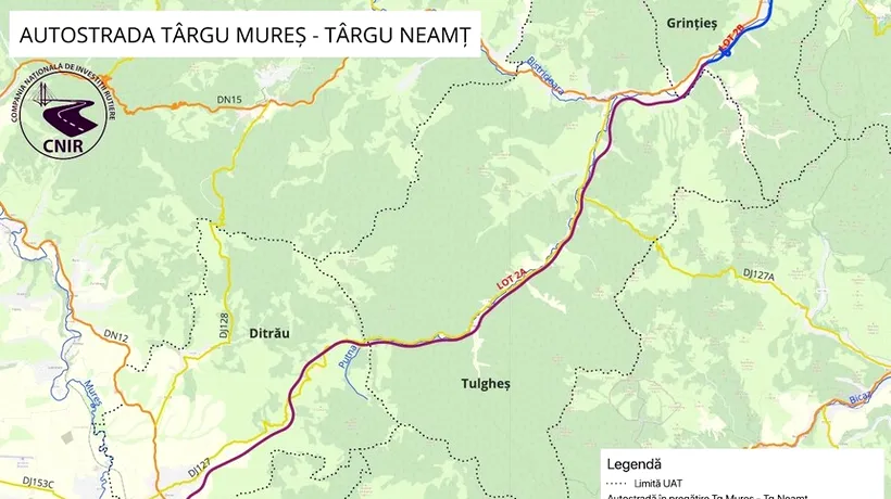 CNIR a trimis la ANAP documentația de atribuire a unui nou lot al AUTOSTRĂZII UNIRII-A8, Ditrău-Grinţieş